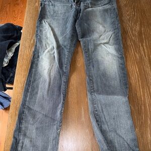 Express Men's Washed Gray Straight Jeans